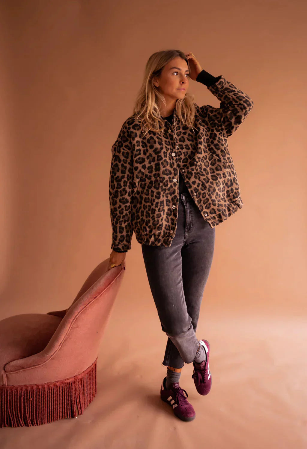 Veste bomber hiver femme | Imprimé léopard