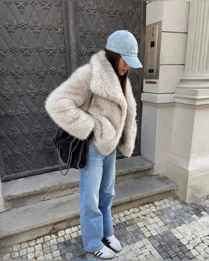 Doudoune courte femme | Fausse fourrure