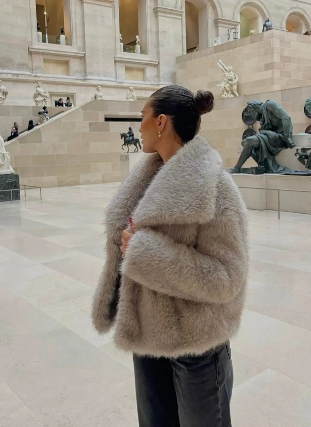 Doudoune courte femme | Fausse fourrure