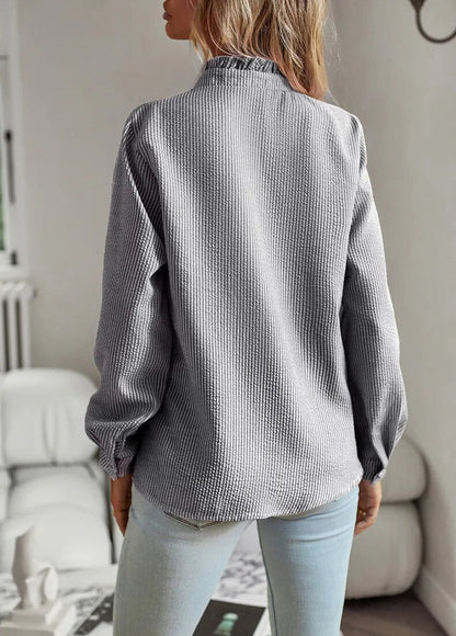 Blusa donna con volant e bottoni | Maniche lunghe