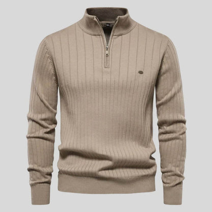 Suéter cómodo con cremallera para hombre