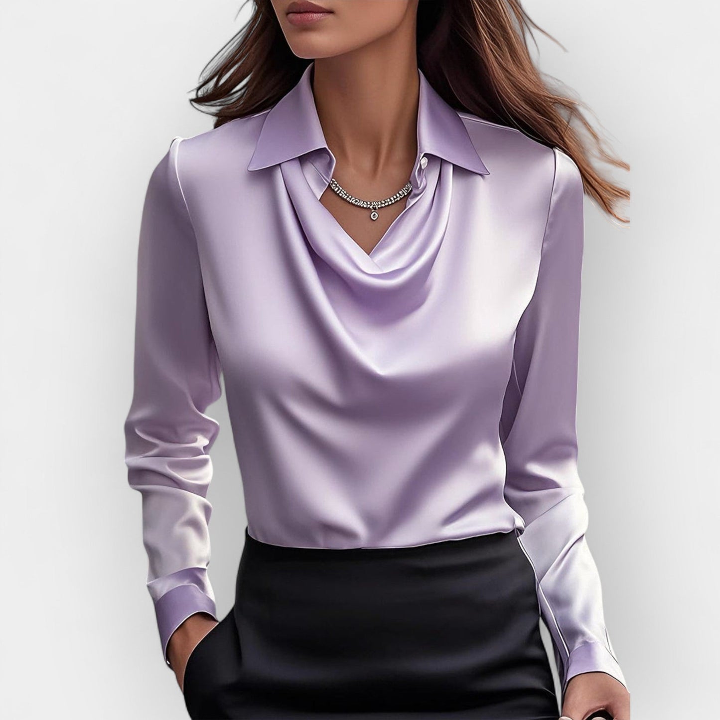 Blouse satinée élégante avec paillettes pour femme