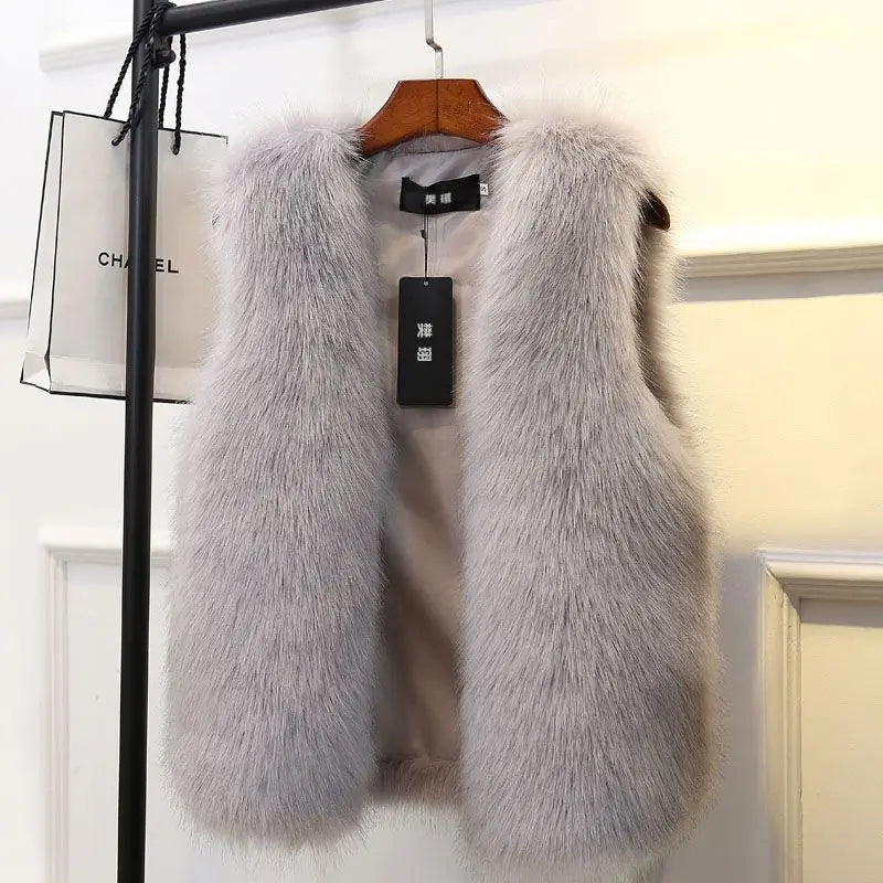 Veste sans manches en fausse fourrure femme | Hiver