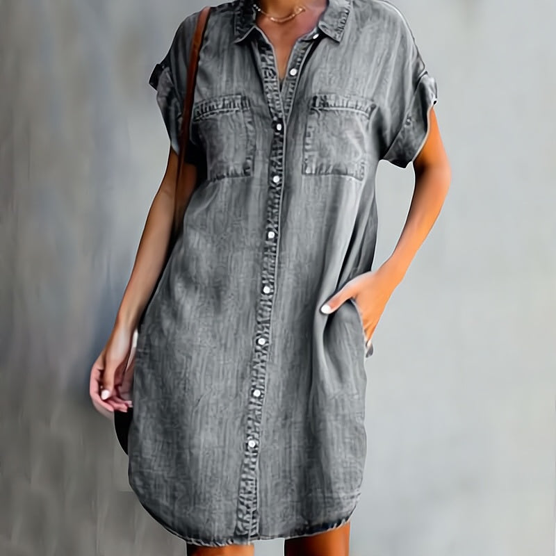 Women's Casual Short Sleeve Blouse Dress | Mini
