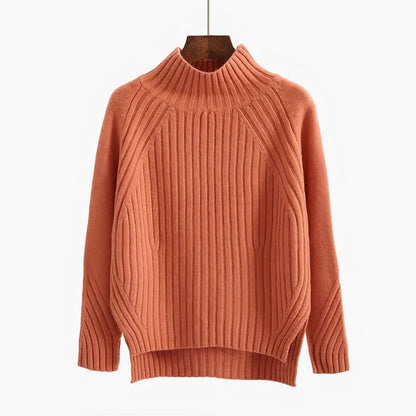 Pull à col roulé en maille long femme | Chaud