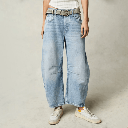Jean baggy taille haute pour femmes | Coupe ample