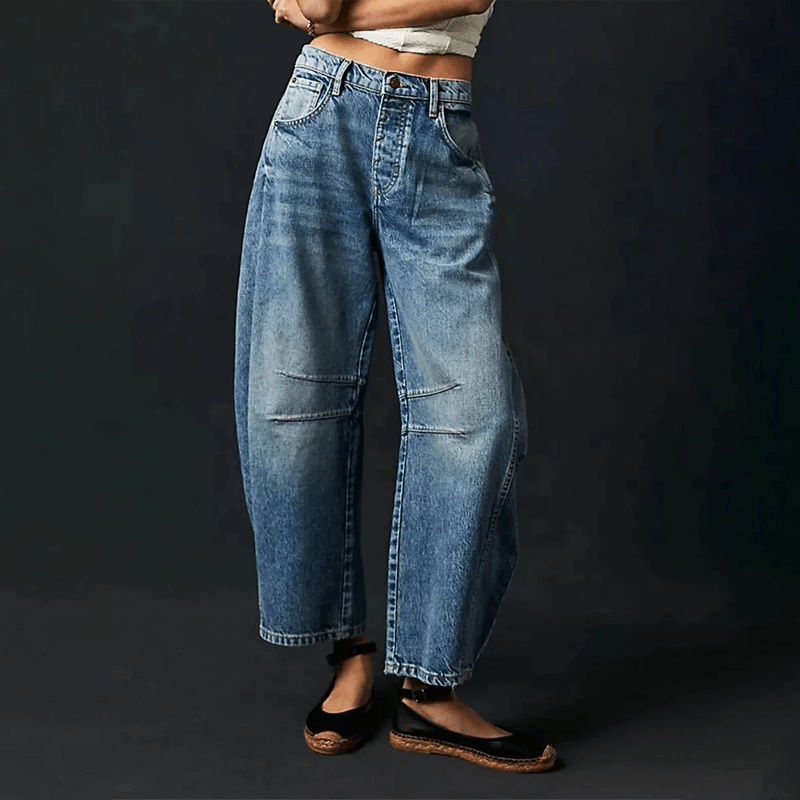 Jean baggy taille haute pour femmes | Coupe ample
