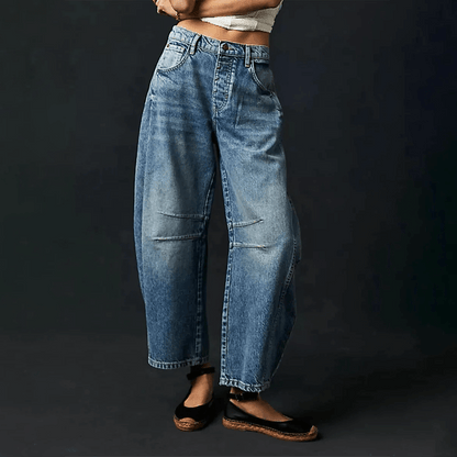 Jean baggy taille haute pour femmes | Coupe ample