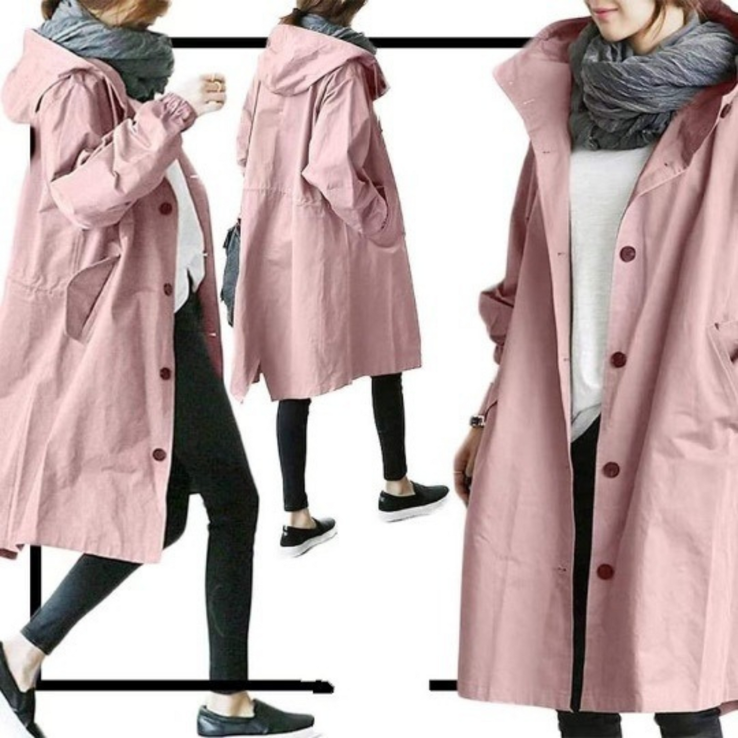 Veste d'hiver longue à capuche pour femmes | Légère