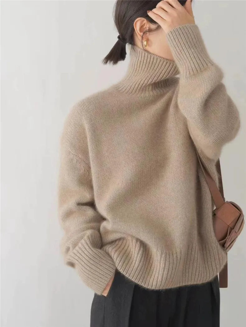 Pull col roulé élégant femme | Chaud