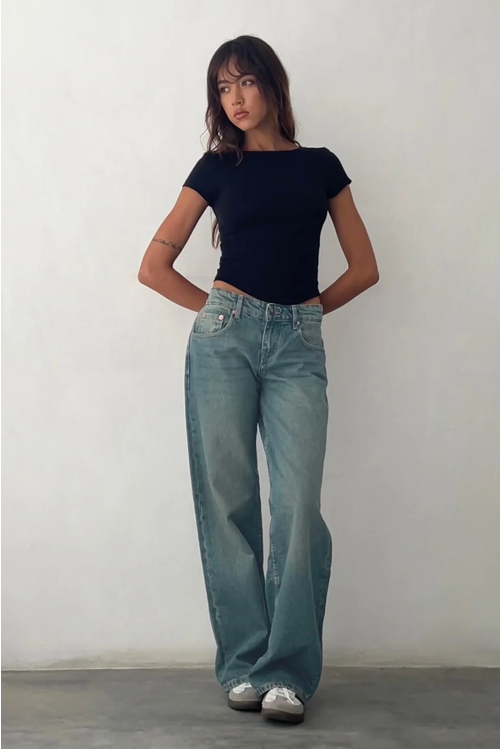 Jean baggy stretch femme | Long
