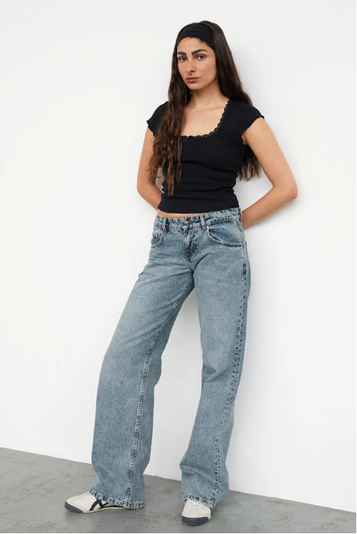Jean baggy stretch femme | Long