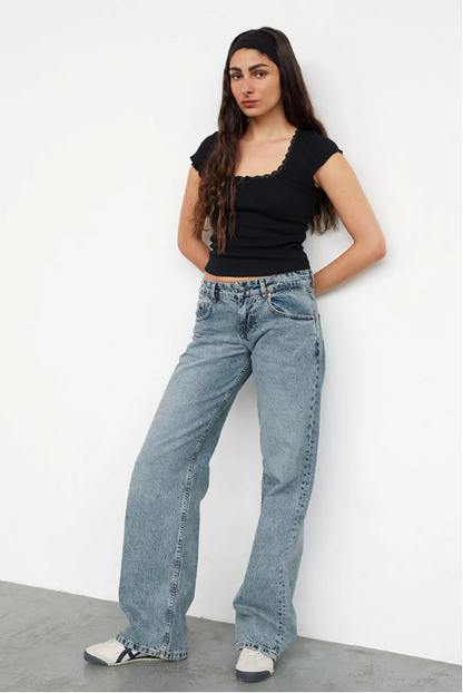 Jean baggy stretch femme | Long