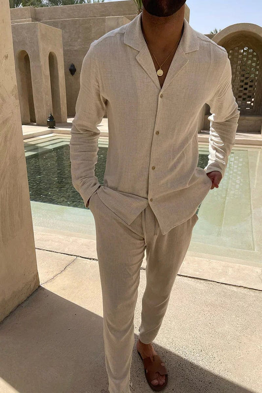 Ensemble chemise et pantalon d'été homme | Deux pièces