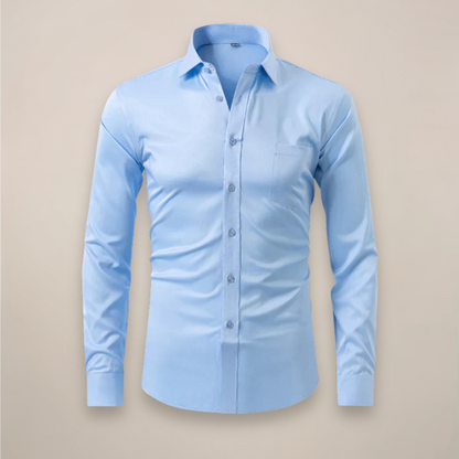Chemise business homme à manches longues avec patte de boutonnage | respirante