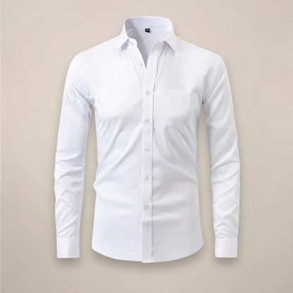 Chemise business homme à manches longues avec patte de boutonnage | respirante