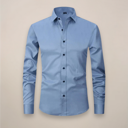 Chemise business homme à manches longues avec patte de boutonnage | respirante