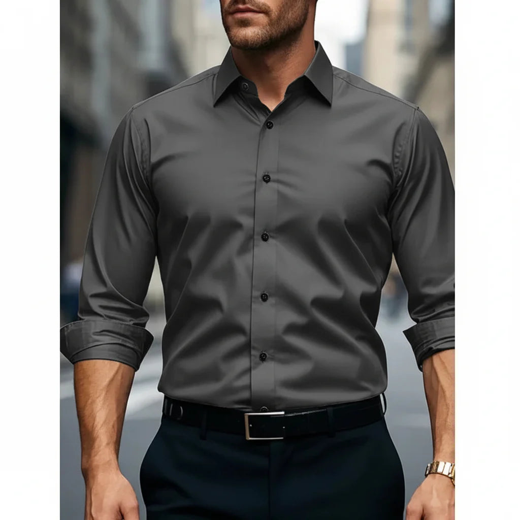 Camicia Uomo con Colletto e Bottoni | Maniche Lunghe
