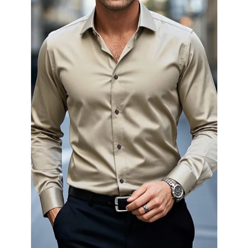 Camicia Uomo con Colletto e Bottoni | Maniche Lunghe