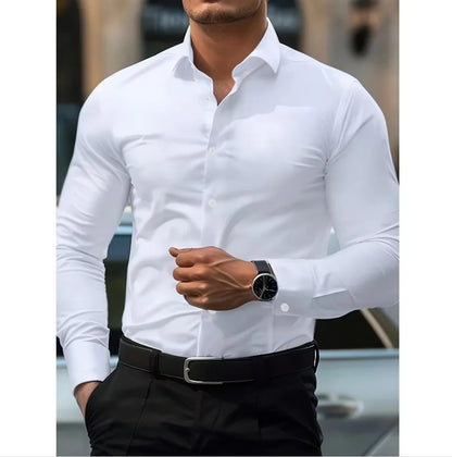 Camicia Uomo con Colletto e Bottoni | Maniche Lunghe