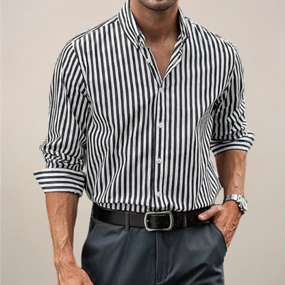 Chemise rayée décontractée homme | manches longues