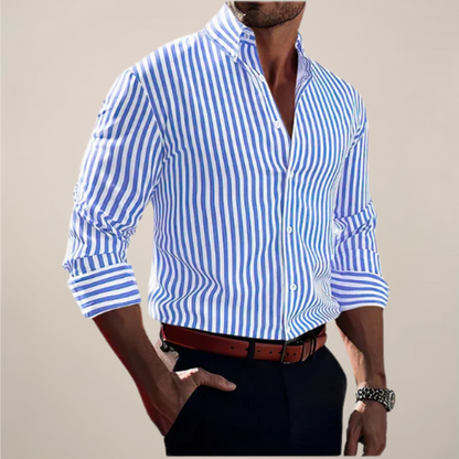 Chemise rayée décontractée homme | manches longues