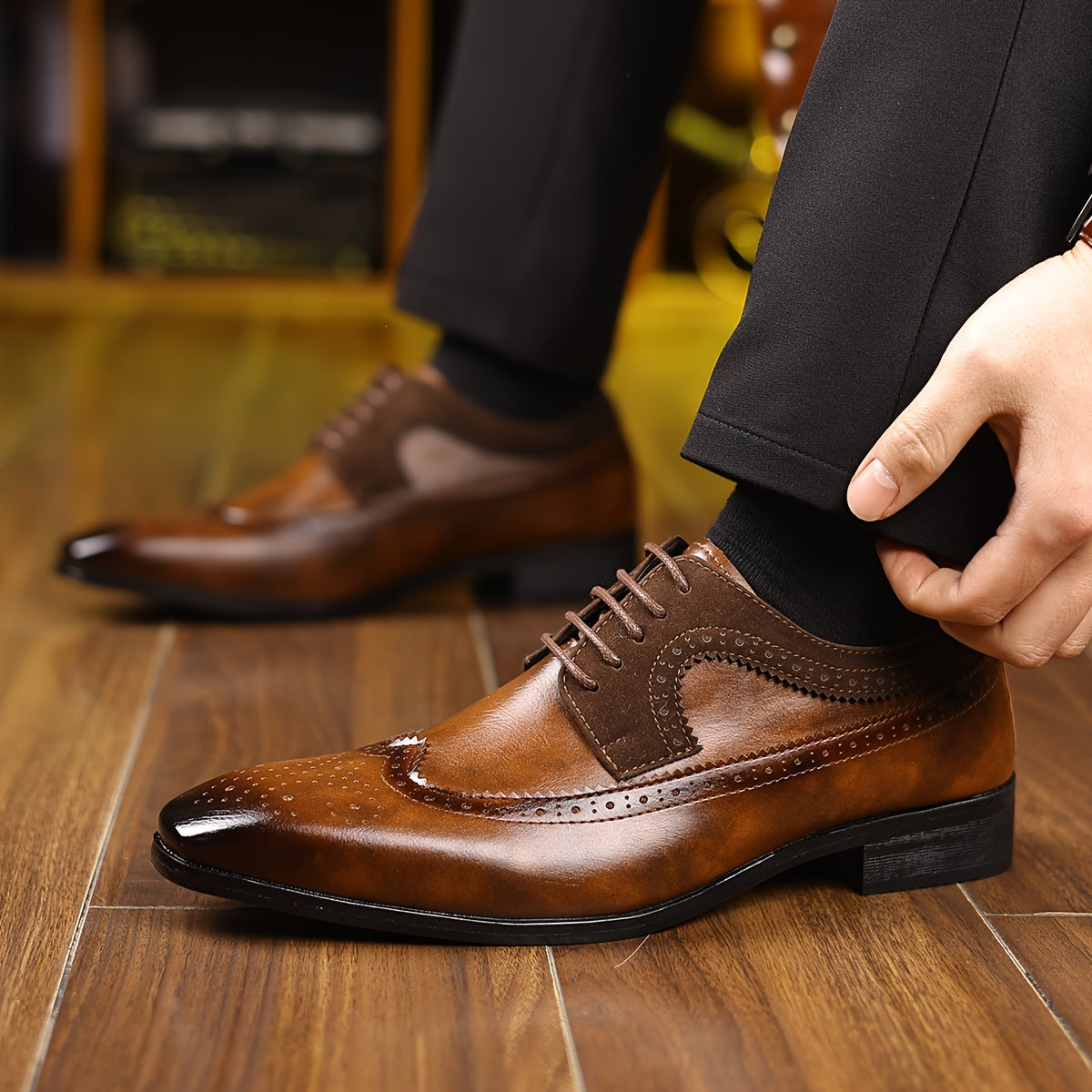 Chaussures Oxford brogues à bout ailé homme | à lacets