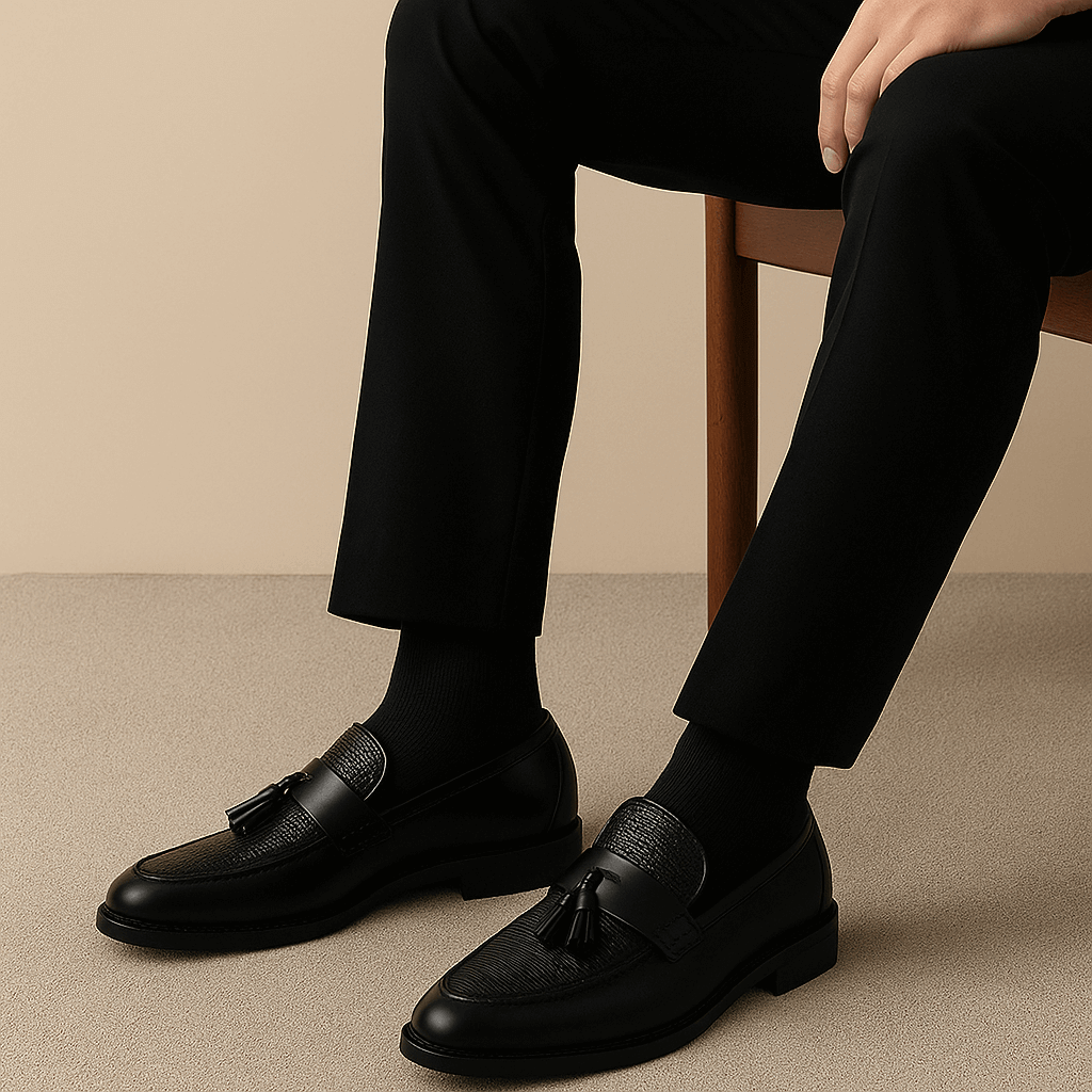 Mocassins business décontractés homme avec pompons | à enfiler