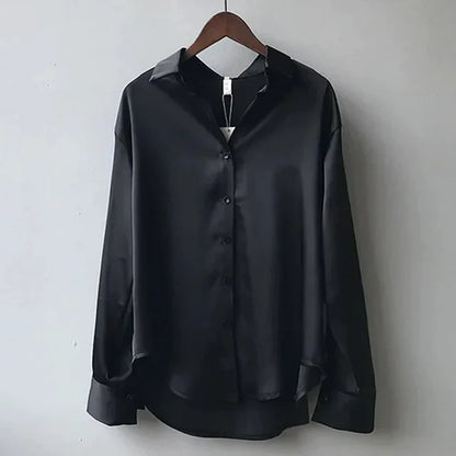 Blouse formelle à col et manches longues pour femmes | Boutonnée
