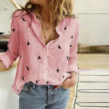 Damen Elegant Knopf Bluse | Langarm