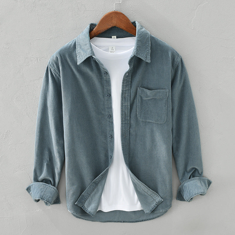 Chemise en velours côtelé homme | Manches longues