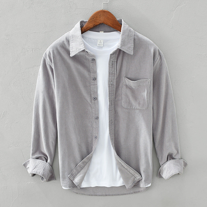 Chemise en velours côtelé homme | Manches longues