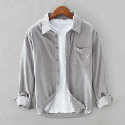 Chemise en velours côtelé homme | Manches longues