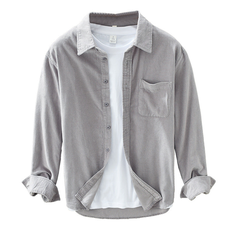 Chemise en velours côtelé homme | Manches longues