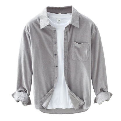 Chemise en velours côtelé homme | Manches longues