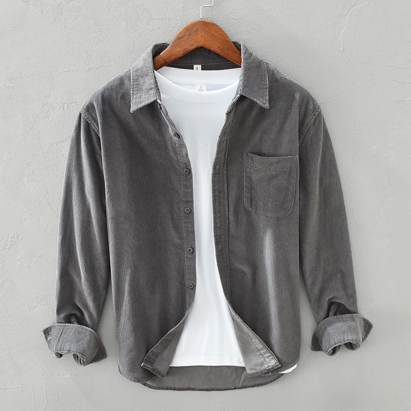 Chemise en velours côtelé homme | Manches longues