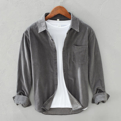 Chemise en velours côtelé homme | Manches longues