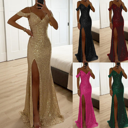 Robe de soirée à paillettes pour femme