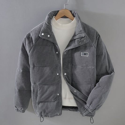 Veste d'hiver courte en velours côtelé pour homme