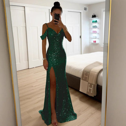 Robe de soirée à paillettes pour femme