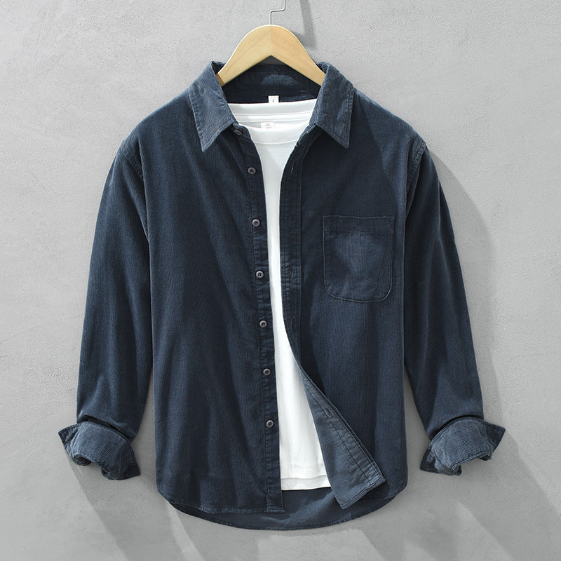 Chemise en velours côtelé homme | Manches longues