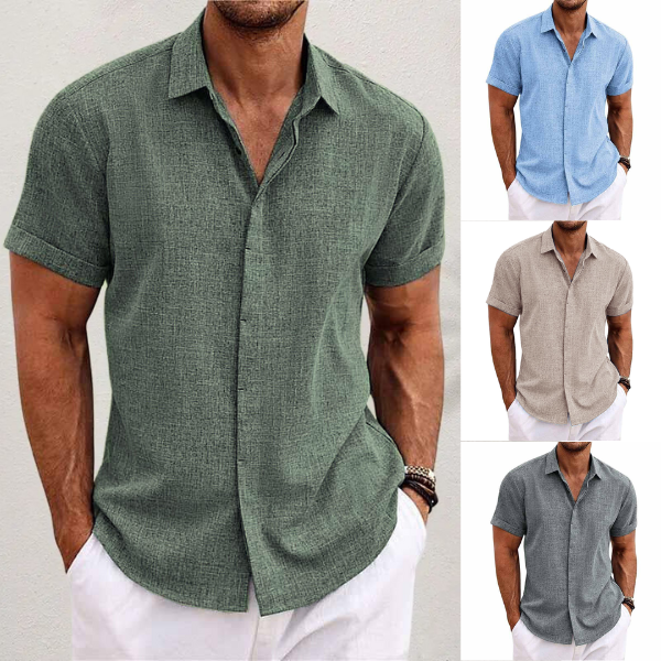 Chemise en lin homme | Manches courtes