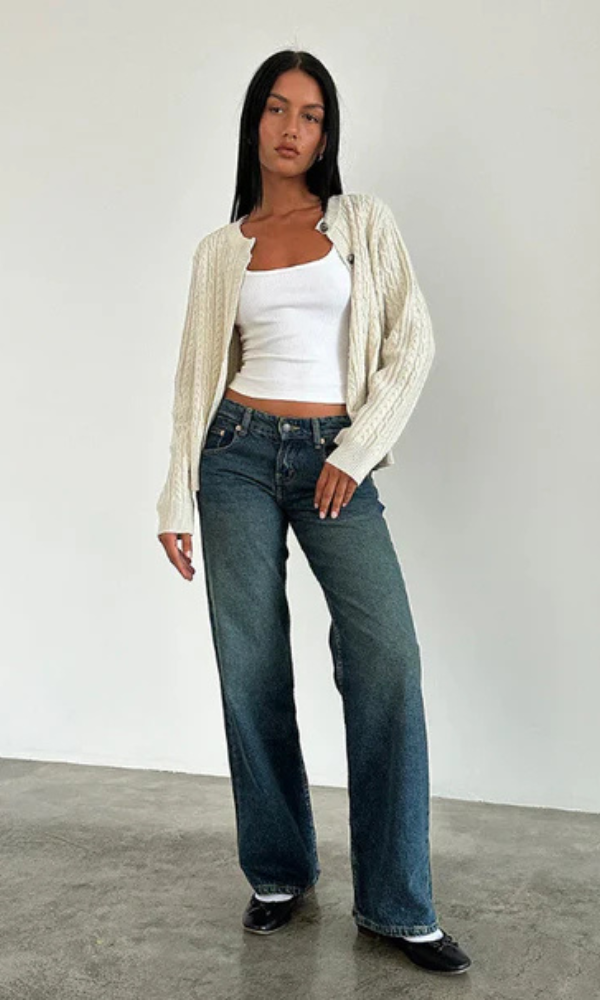 Jean baggy stretch femme | Long