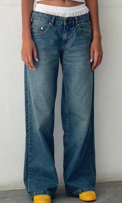 Jean baggy stretch femme | Long