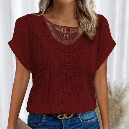 Top d'été bohème femme | Manches courtes