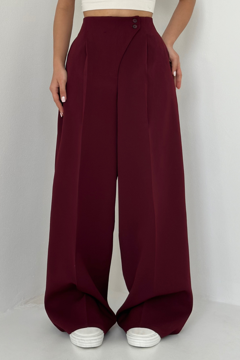 Pantalon taille haute à jambes larges pour femmes | Business décontracté