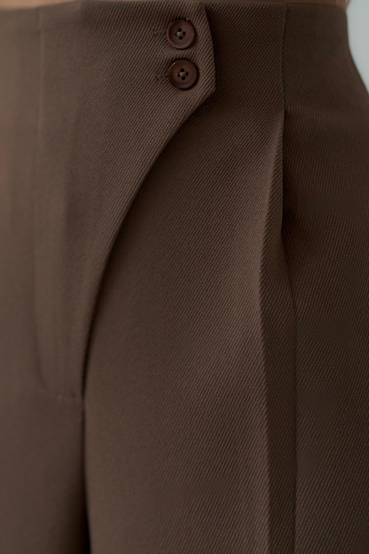 Pantalon taille haute à jambes larges pour femmes | Business décontracté