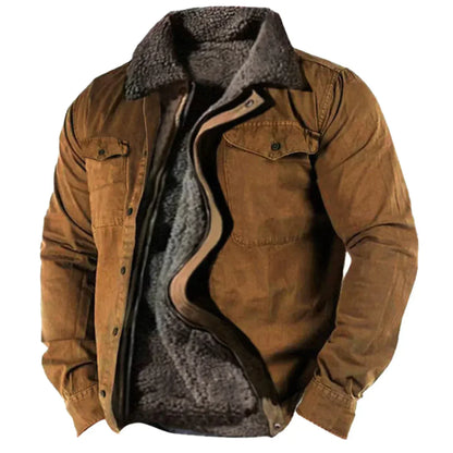 Veste d'hiver courte en polaire chaude pour homme