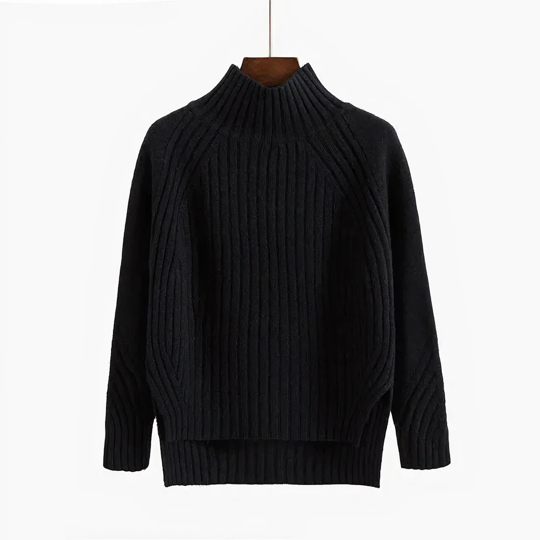 Pull à col roulé en maille long femme | Chaud