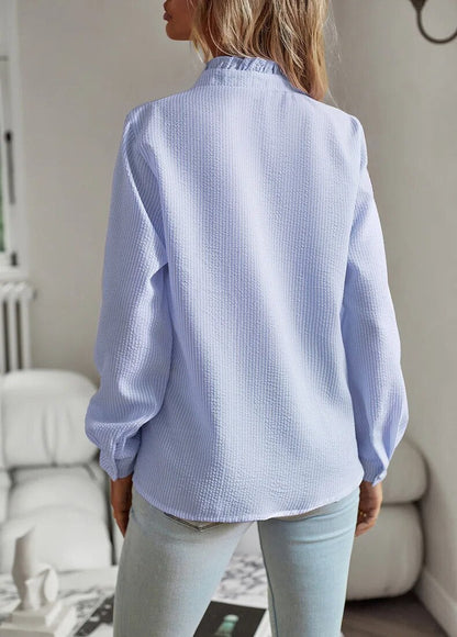 Blusa donna con volant e bottoni | Maniche lunghe